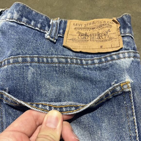 Vintage 70s Levi's 505 Dark Single Stitch Talon Jeans 34x33 - Picture 6 of 7